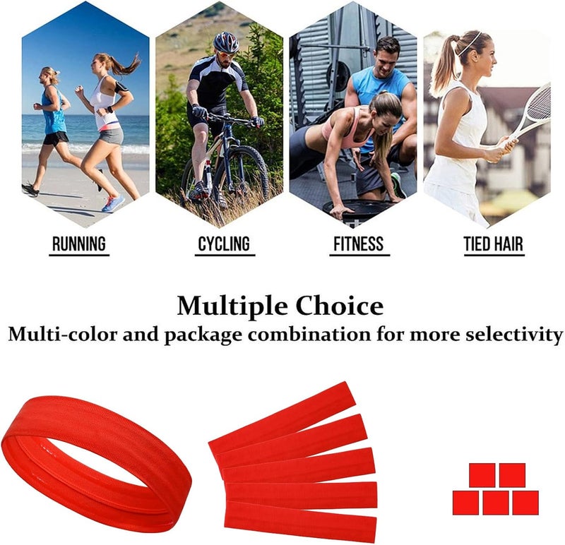 ONEYE Workout Headbands Non Slip Headband Sport Headbands Sweatbands Elastic Sport Hair Bands for Sports Travel Indoor Fitness Gym - Image 5